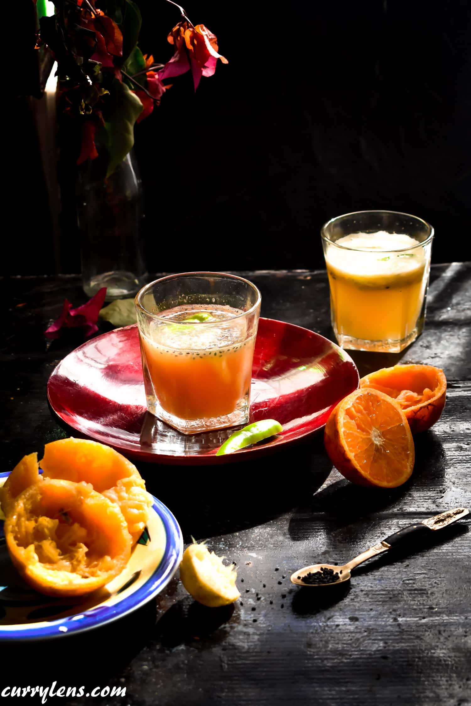 kulukki sarbath- Orange spiced Indian lemonade shakeups